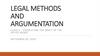 Legal methods and argumentation
