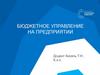 Бюджетное управление на предприятии. Тема 8