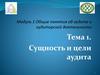 Сущность и цели аудита