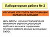 Изучение упругости диссоциации карбоната кальция