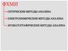 Оптические методы анализа. Электрохимические методы анализа. Хроматографические методы анализа