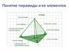 Понятие пирамиды и ее элементов. Правильная пирамида