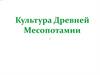Культура Древней Месопотамии