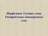 Морфемика. Состав слова. Употребление однокоренных слов