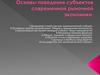Основы поведения субъектов современной рыночной экономики. Тема 7