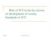 Role of ICT in the key sectors of development of society. Standards of ICT