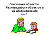 Отношения объектов. Разновидности объектов и их классификация. (Урок 2)