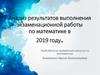 Анализ результатов выполнения экзаменационной работы по математике в 2019 году