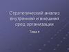 Стратегический анализ внутренней и внешней среды организации