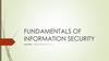 Fundamentals of information security