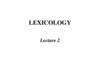 Etymology. Lexicology. Lecture 2