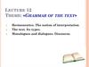 «Grammar of the text». Lecture 12