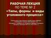 Типы, формы и виды уголовного процесса