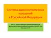 Система административных наказаний в РФ