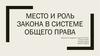 Место и роль закона в системе общего права