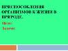 Приспособления организмов к жизни в природе
