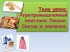 Агропромышленный комплекс России. Состав и значение