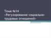 Управление человеческими ресурсами. Регулирование социально-трудовых отношений. (Тема 14)