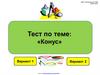 Тест по теме: "Конус"