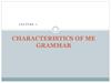 Characteristics of me grammar. Lecture 7