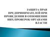 Защита прав предпринимателей при проведении в отношении них проверок органами власти
