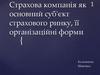 Страхова компанія, як основний суб'єкт страхового ринку, її організаційні форми