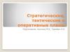 Стратегические, тактические и оперативные планы