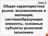 Общая характеристика рынка: возникновение и эволюция, системообразующие элементы, основные субъекты рыночной экономики. Тема 3