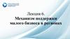 Механизм поддержки малого бизнеса в регионах. Лекция 6