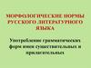 Морфологические нормы русского литературного языка. Употребление грамматических форм имен существительных и прилагательных