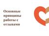Основные принципы работы с отзывами