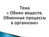Обмен веществ. Обменные процессы в организме