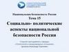 Социально-политические аспекты национальной безопасности России. Тема 15