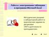 Работа с электронными таблицами в программе Microsoft Excel