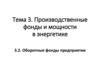 Оборотные фонды предприятия. Производственные фонды и мощности в энергетике. Тема 3