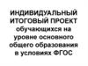 Работа над проектами. Индивидуальный итоговый проект обучающихся