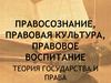 Правосознание, правовая культура, правовое воспитание. Теория государства и права