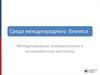 Среда международного бизнеса. Международные универсальные и экономические институты