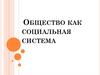 Общество как социальная система