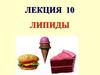 Липиды. (Лекция 10)