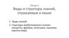 Виды и структуры знаний, отражаемые в языке