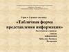 Табличная форма представления информации. Урок в 5 классе