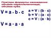 Формулы нахождения объёма параллелеппипеда, объёма куба