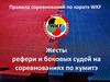 Жесты рефери и боковых судей на соревнованиях по кумитэ