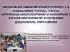 Организация образовательного процесса в специальных группах