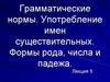 Грамматические нормы. Употребление имен существительных. Формы рода, числа и падежа. Лекция 5