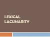 Lexical lacunarity