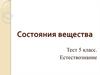 Состояния вещества. Тест. 5 класс