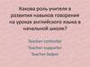 Роль учителя в развитии навыков говорения на уроках английского языка в начальной школе
