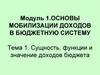 Сущность, функции и значение доходов бюджета
